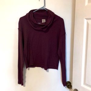 Free people waffle knit turtleneck pullover
